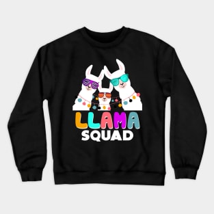 Llama Squad T-Shirt Retro 80s Style Gift Crewneck Sweatshirt